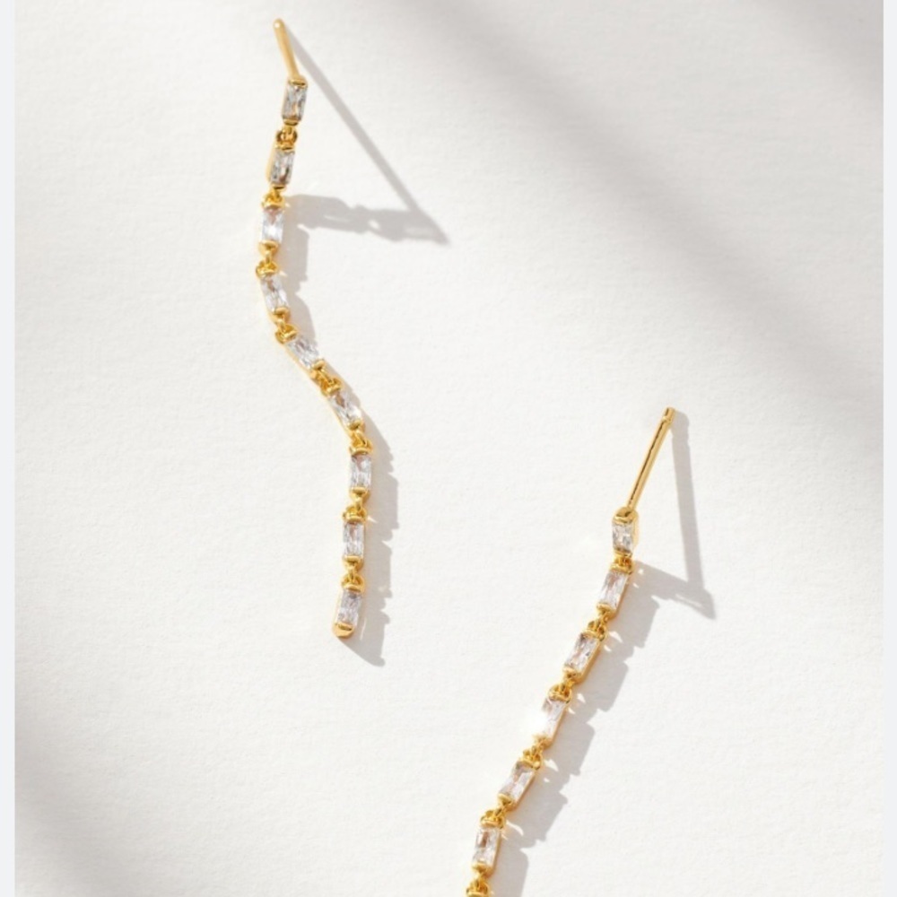 Anthropologie linear baguette earring new with tag
